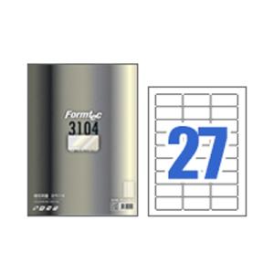 [폼텍] LB-3104 레이저 광택 라벨(27칸/A4)_100매입